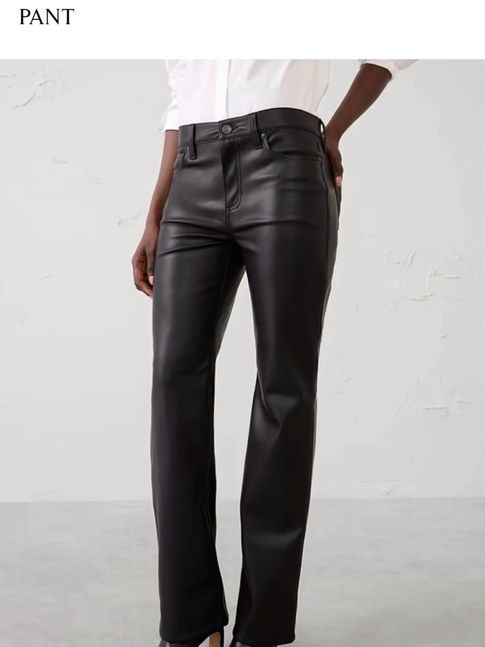 Banana Republic Black Straight-Leg Faux Leather Jeans